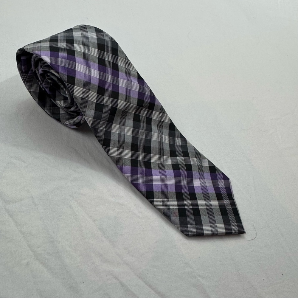 301. Ben Sherman Black and Gray Checkered Tie